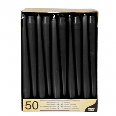 50 Leuchterkerzen Ø 2,2 cm · 25 cm schwarz