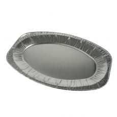 3 Servierplatten, Alu oval 43 cm x 29 cm