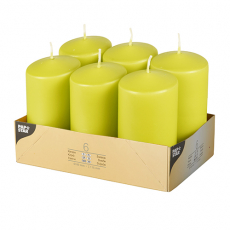 6 Stumpenkerzen Ø 60 mm · 115 mm kiwi