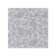 20 Servietten ROYAL Collection 1/4-Falz 25 cm x 25 cm grau Ornaments