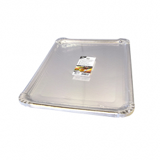 10 Servierplatten, Pappe, PET-beschichtet eckig 34 cm x 45,5 cm silber