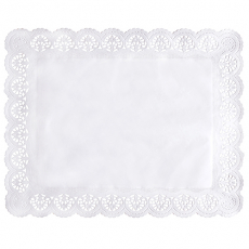 100 Spitzenpapiere eckig 46 cm x 36 cm weiss