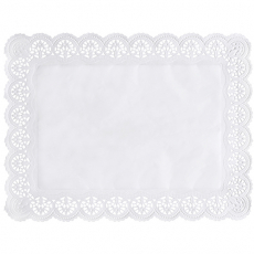 100 Spitzenpapiere eckig 40 cm x 30 cm weiss
