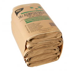 50 Abfallbeutel Kraftpapier 10 l 35 cm x 21 cm x 15 cm braun
