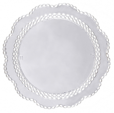 4 Tortenspitzen rund Ø 36 cm silber