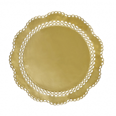 4 Tortenspitzen rund Ø 36 cm gold