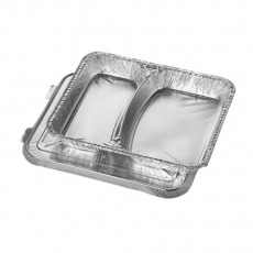 50 Menüschalen + Deckel, Alu 2-geteilt 0,83 l 3 cm x 17,7 cm x 22,5 cm