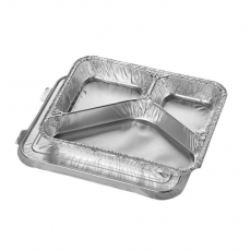 50 Menüschalen + Deckel, Alu 3-geteilt 760 ml 3 cm x 17,7 cm x 22,5 cm