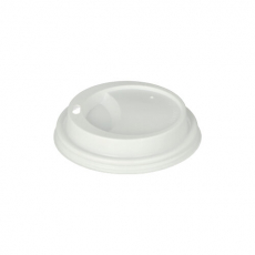 100 Dom-Deckel, PS To Go rund Ø 9 cm · 2,4 cm weiss