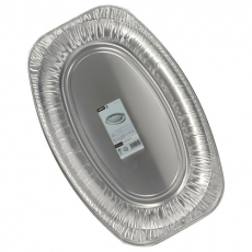 3 Servierplatten, Alu oval 54,7 cm x 35,8 cm