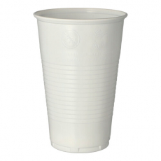 50 Trinkbecher, PP 0,5 l Ø 9,5 cm · 13,7 cm weiss mit Schaumrand