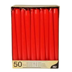50 Leuchterkerzen Ø 2,2 cm · 25 cm rot