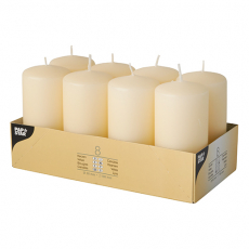 8 Stumpenkerzen Ø 50 mm · 100 mm creme