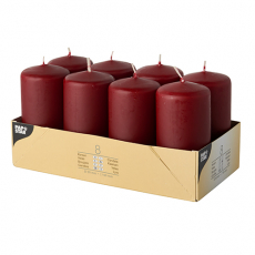8 Stumpenkerzen Ø 50 mm · 100 mm bordeaux