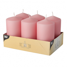 6 Stumpenkerzen Ø 60 mm · 115 mm altrosa