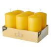 6 Stumpenkerzen Ø 60 mm · 115 mm goldgelb