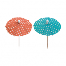 10 Deko-Picker 10 cm farbig sortiert Eisschirmchen Dots