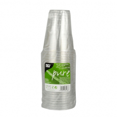 25 Kaltgetränkebecher, PLA pure 0,3 l Ø 9,5 cm · 11 cm glasklar mit Schaumrand