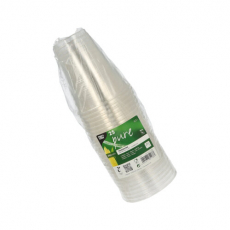 25 Kaltgetränkebecher, PLA pure 0,3 l Ø 9,5 cm · 11 cm glasklar mit Schaumrand