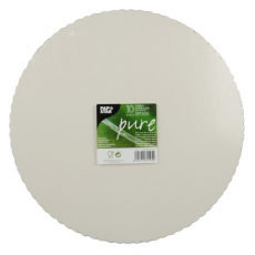 10 Tortenunterlagen, Pappe pure rund Ø 30 cm weiss mit gezacktem Rand