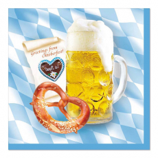 100 Servietten, 3-lagig 1/4-Falz 33 cm x 33 cm Bavaria