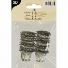 18 Kerzenhülsen Ø 1,9 cm · 2,7 cm silber