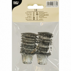 18 Kerzenhülsen Ø 1,9 cm · 2,7 cm silber