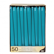 50 Leuchterkerzen Ø 2,2 cm · 25 cm türkis