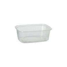 100 Verpackungsbecher, PP eckig 200 ml 3,9 cm x 8,1 cm x 10,8 cm transparent