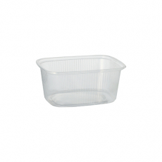 100 Verpackungsbecher, PP eckig 250 ml 4,9 cm x 8,1 cm x 10,8 cm transparent