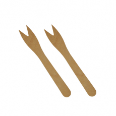 500 Snack-Gabeln, Holz pure 12,1 cm