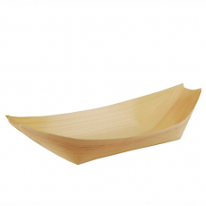 50 Fingerfood - Schalen, Holz pure 25 cm x 10 cm Schiffchen