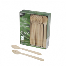 100 Kaffeelöffel, Holz pure 11 cm