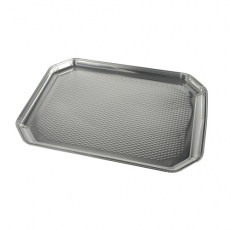 3 Servierplatten, Alu eckig 35 cm x 26 cm