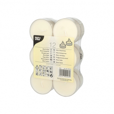 12 Maxi Lichte Ø 55 mm · 20 mm weiss · Brenndauer ca. 8 h, in Polycarbonathülle