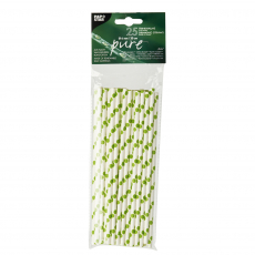 25 Trinkhalme, Papier Ø 6 mm · 20 cm farbig sortiert Dots