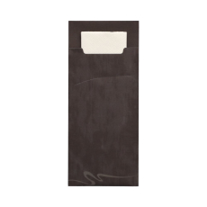 520 Bestecktaschen 20 cm x 8,5 cm schwarz inkl. weißer Serviette 33 x 33 cm 2-lag.