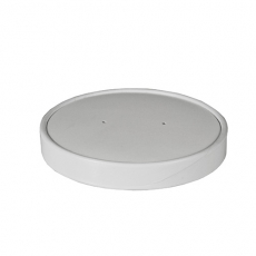 50 Deckel für Suppenbecher, Pappe To Go rund Ø 11,8 cm weiss