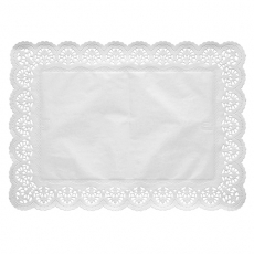 100 Spitzenpapiere eckig 53 cm x 32,5 cm weiss
