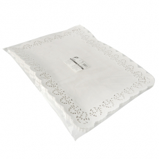100 Spitzenpapiere eckig 53 cm x 32,5 cm weiss