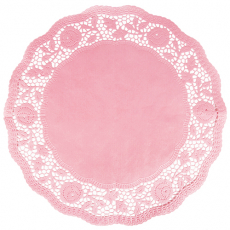 6 Tortenspitzen rund Ø 35 cm rosa