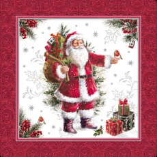 20 Servietten, 3-lagig 1/4-Falz 40 cm x 40 cm HoHoHo