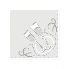 20 Servietten ROYAL Collection 1/4-Falz 25 cm x 25 cm silber Festive Moments