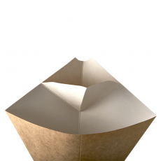 50 Pommes-Frites-Spitztüten mit Dip-Ecke, Pappe pure 27 cm x 21,5 cm braun/weiss Füllinhalt 300 g