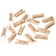 100 Mini-Klammern, Holz 3,5 cm