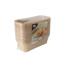 25 Backformen pure eckig 523 ml 5 cm x 8,5 cm x 18,8 cm braun