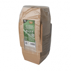 40 Feinkostboxen, Pappe mit Sichtfenster aus PLA pure eckig 350 ml 4,5 cm x 9 cm x 9 cm braun 100% Fair