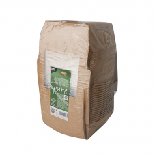 40 Feinkostboxen, Pappe mit Sichtfenster aus PLA eckig 650 ml 4,5 cm x 12 cm x 12 cm braun 100% Fair