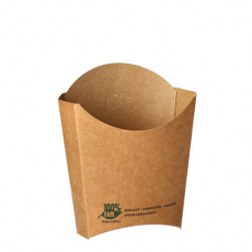 80 Pommes-Frites-Schütte, Pappe pure 11,2 cm x 8,4 cm x 5,2 cm braun 100% Fair klein
