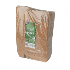 80 Pommes-Frites-Trays, Pappe pure 2-geteilt 3,5 cm x 7 cm x 16,3 cm braun 100% Fair mittel